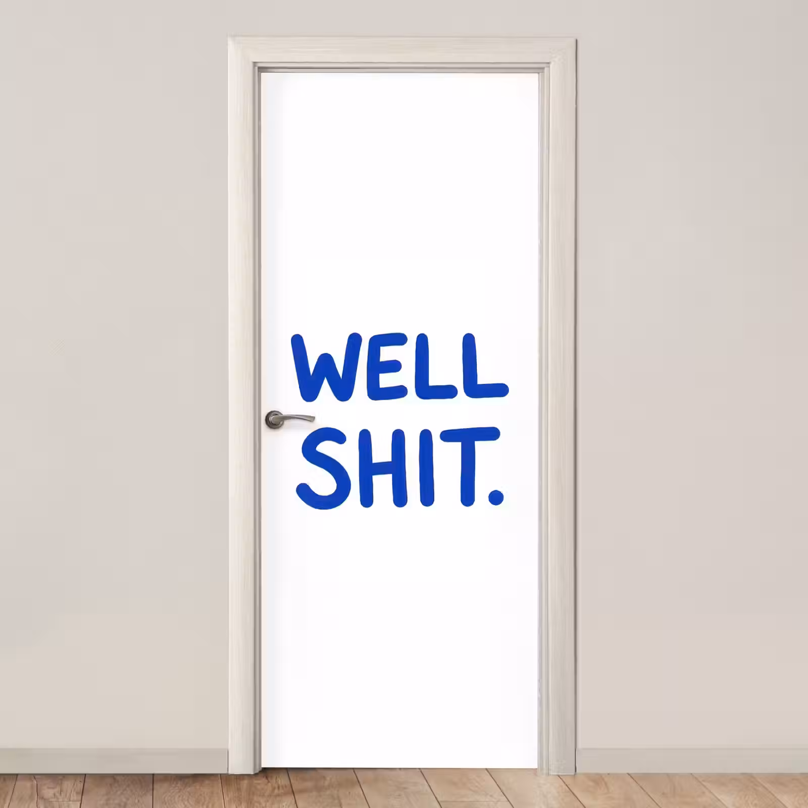 Deursticker - Blauw - Quote - Wit — 1