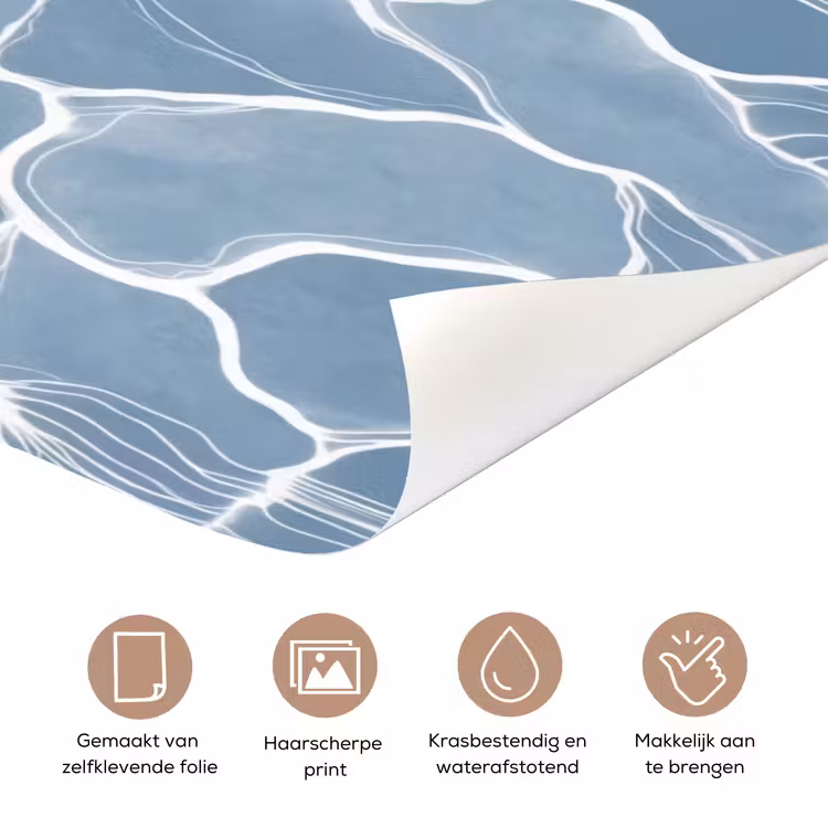 Deursticker - Abstract - Blauw - Bladeren — 3