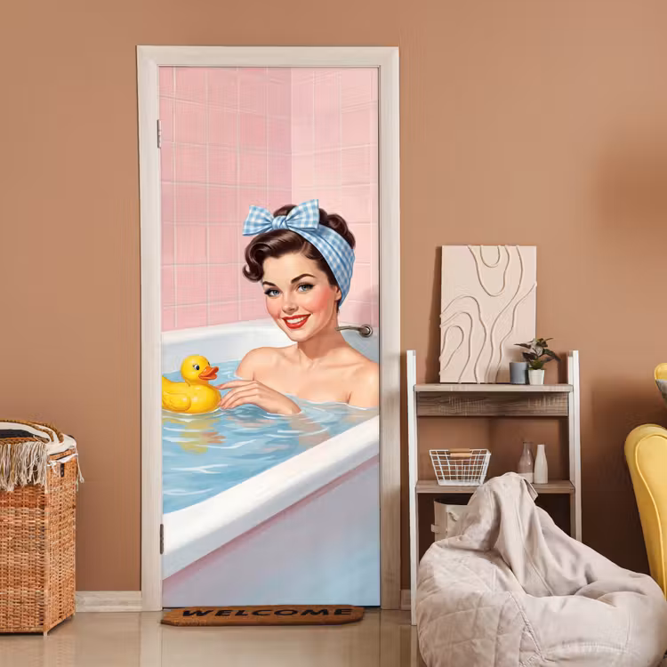 Deursticker - Badkamer - Eend - Blauw — 2