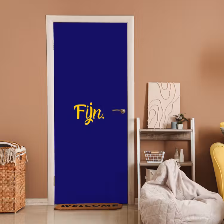 Deursticker - Blauw - Geel - Fijn — 2