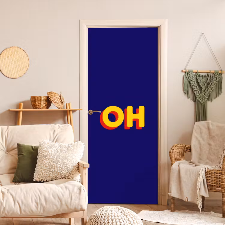 Deursticker - Blauw - Geel - OH - Schaduw — 4