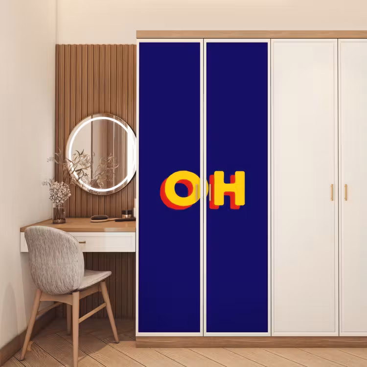 Deursticker - Blauw - Geel - OH - Schaduw — 5