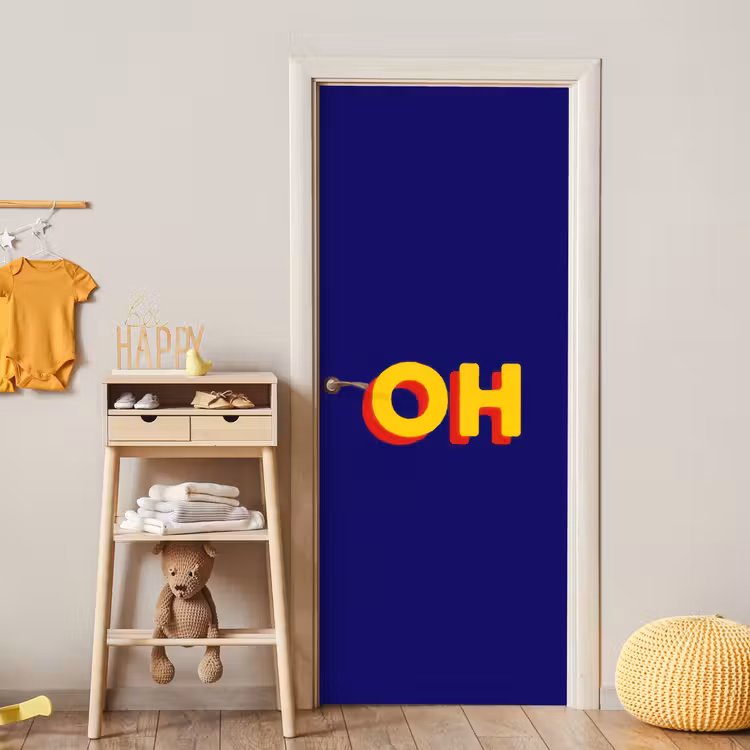 Deursticker - Blauw - Geel - OH - Schaduw — 6