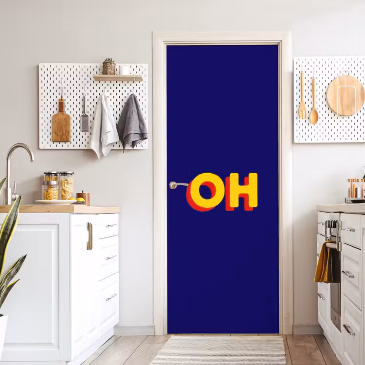 Deursticker - Blauw - Geel - OH - Schaduw — 7