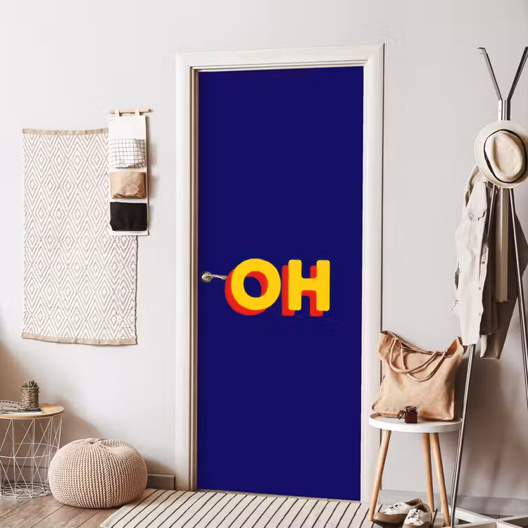 Deursticker - Blauw - Geel - OH - Schaduw — 8