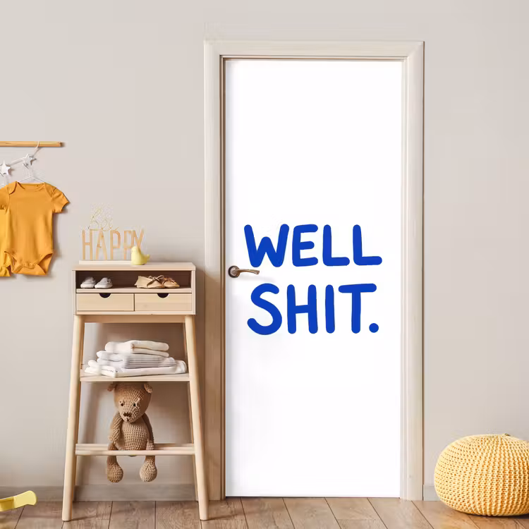 Deursticker - Blauw - Quote - Wit — 6
