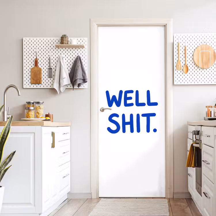 Deursticker - Blauw - Quote - Wit — 7