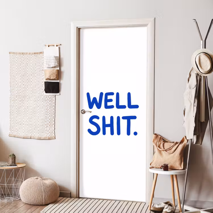 Deursticker - Blauw - Quote - Wit — 8