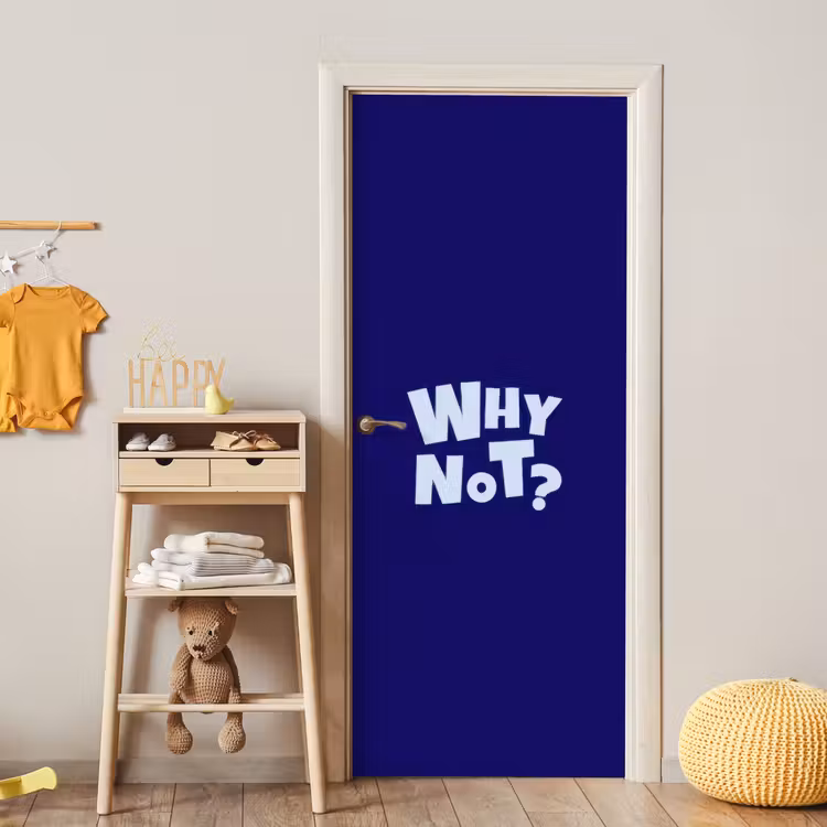 Deursticker - Blauw - Why not - Minimalistisch — 6