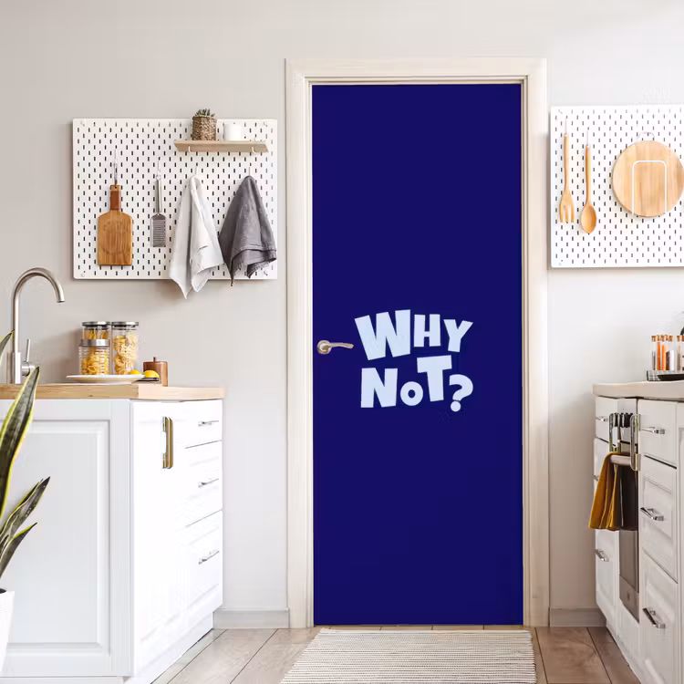 Deursticker - Blauw - Why not - Minimalistisch — 7