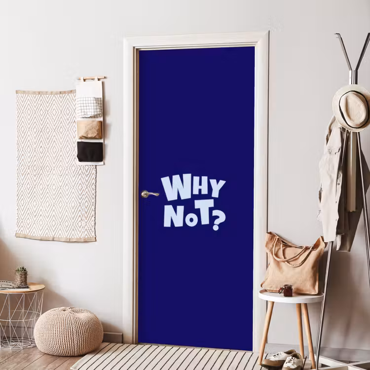 Deursticker - Blauw - Why not - Minimalistisch — 8