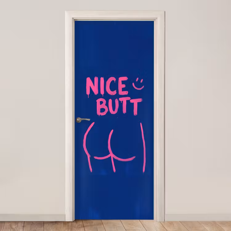Deursticker - Brutaal - Grappig - Blauw — 1