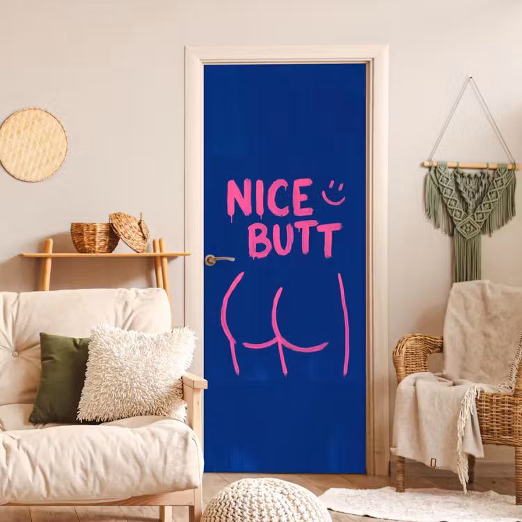 Deursticker - Brutaal - Grappig - Blauw — 4