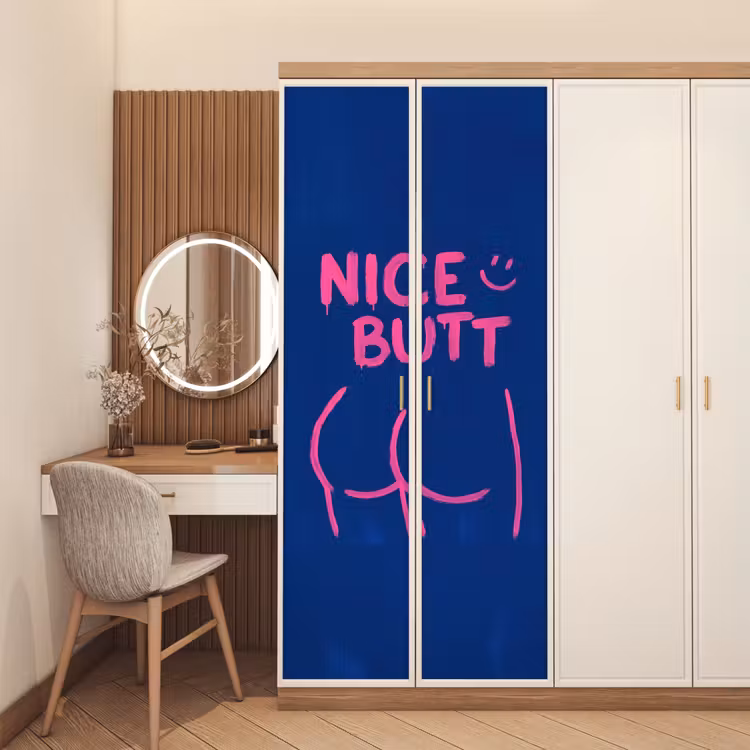 Deursticker - Brutaal - Grappig - Blauw — 5