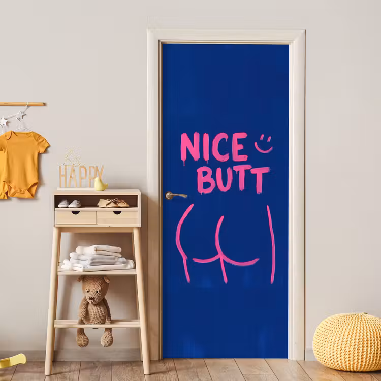 Deursticker - Brutaal - Grappig - Blauw — 6