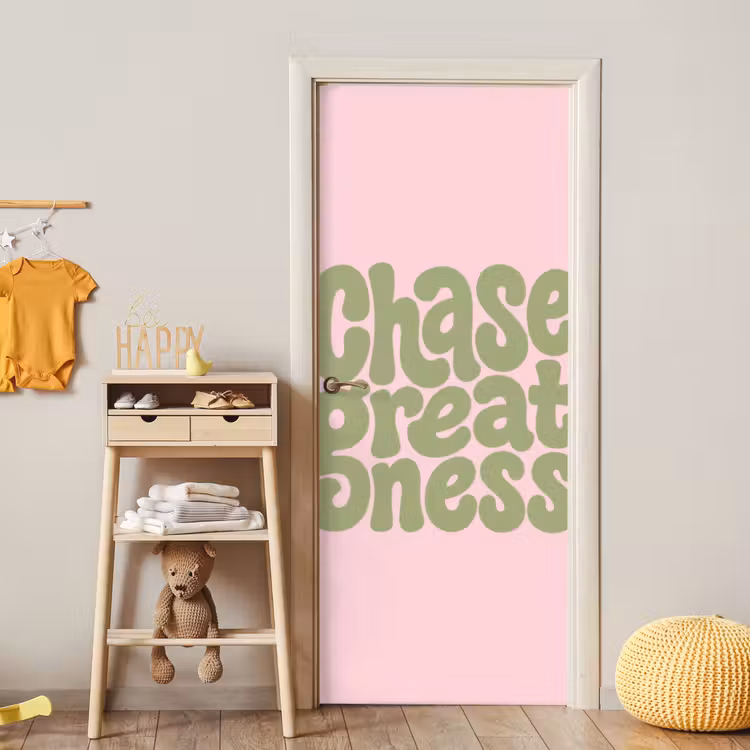 Deursticker - Chase greatness - Groen - Roze - Retro — 6