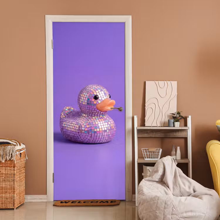 Deursticker - Disco - Eend - Paars — 2