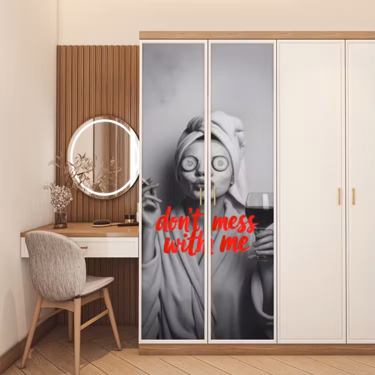 Deursticker - Don't mess with me - Wijn - Vrouw - Sigaret — 5