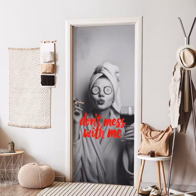 Deursticker - Don't mess with me - Wijn - Vrouw - Sigaret — 8