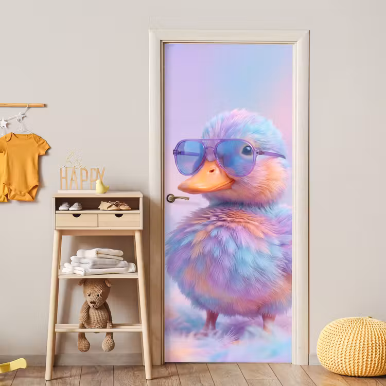 Deursticker - Eend - bril - Pastel — 6
