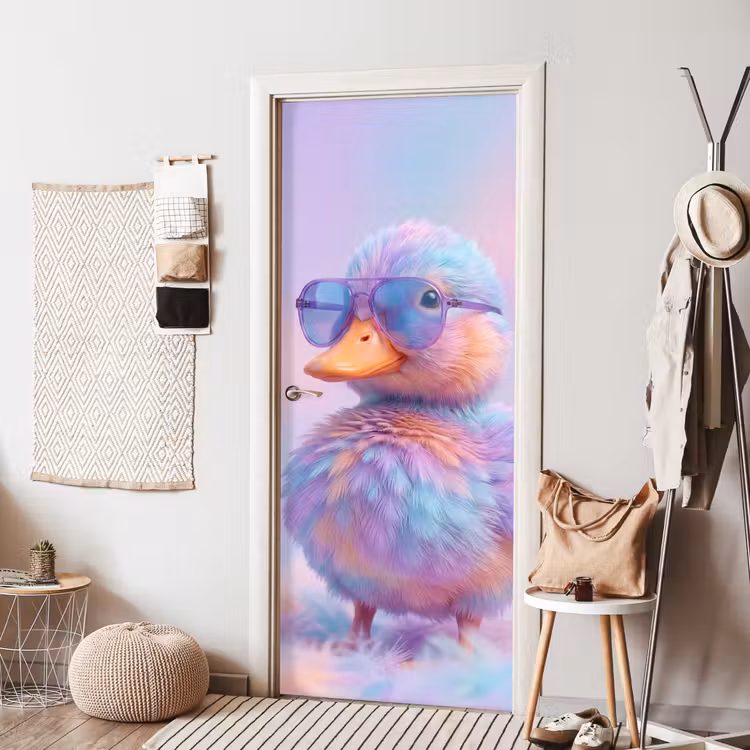 Deursticker - Eend - bril - Pastel — 8