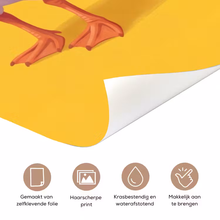 Deursticker - Eend - Zonnebril - Geel — 3