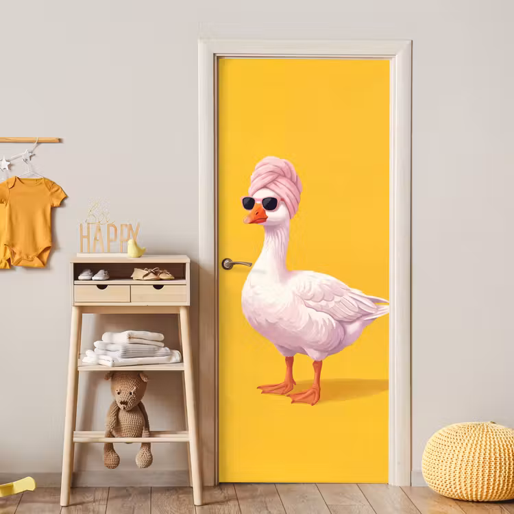 Deursticker - Eend - Zonnebril - Geel — 6
