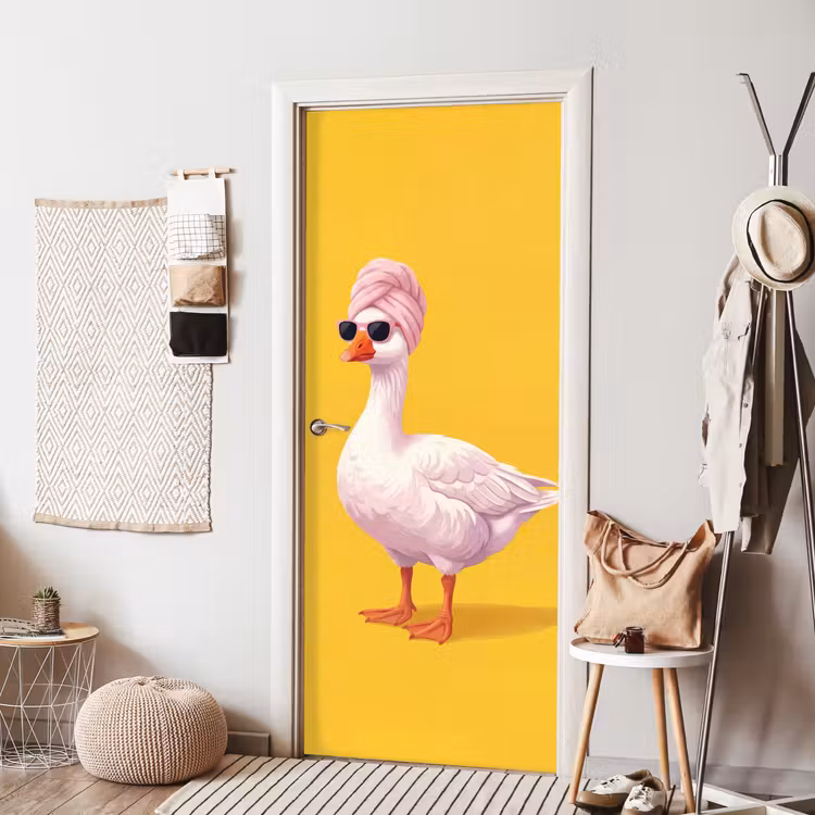 Deursticker - Eend - Zonnebril - Geel — 8