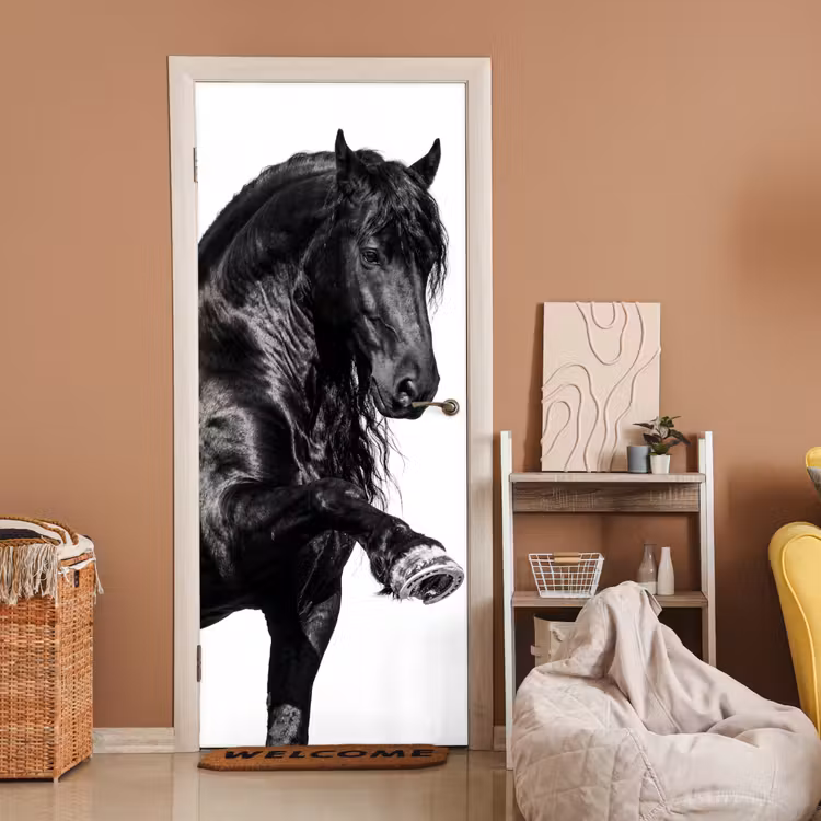 Deursticker - Fries - Hengst - Modern — 2