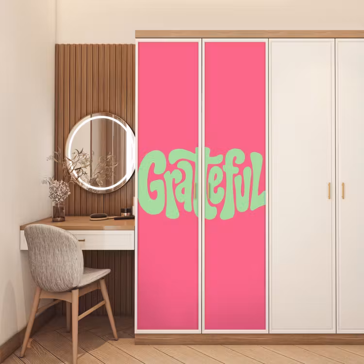 Deursticker - Grateful - Groen - Grafisch - Vloeiend — 5