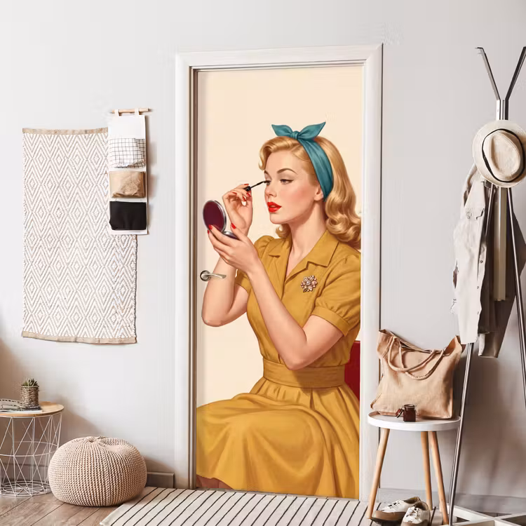 Deursticker - Illustratie - Mascara - Vrouw - Geel — 8
