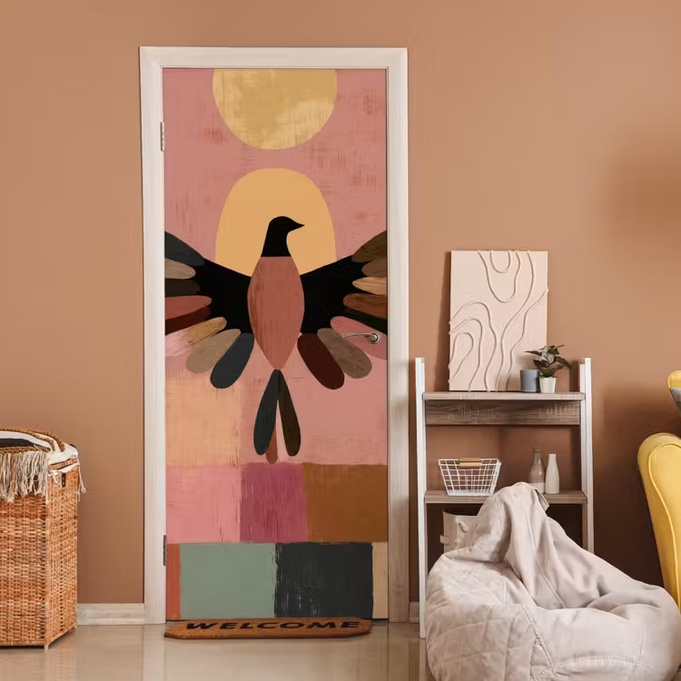 Deursticker - Illustratie - Vogel - Vlakken - Kleurrijk — 2