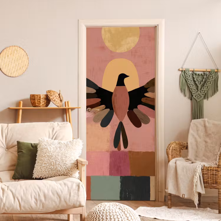 Deursticker - Illustratie - Vogel - Vlakken - Kleurrijk — 4