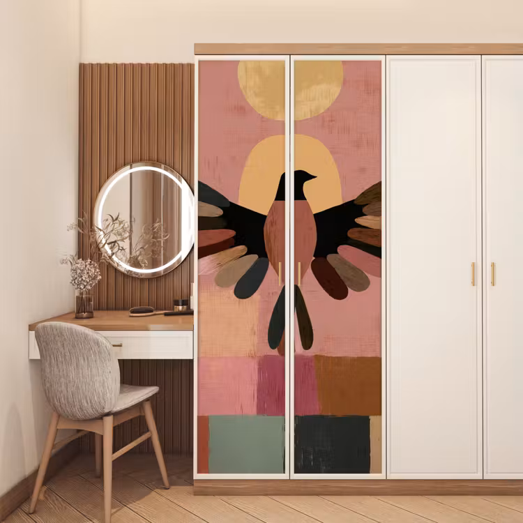 Deursticker - Illustratie - Vogel - Vlakken - Kleurrijk — 5