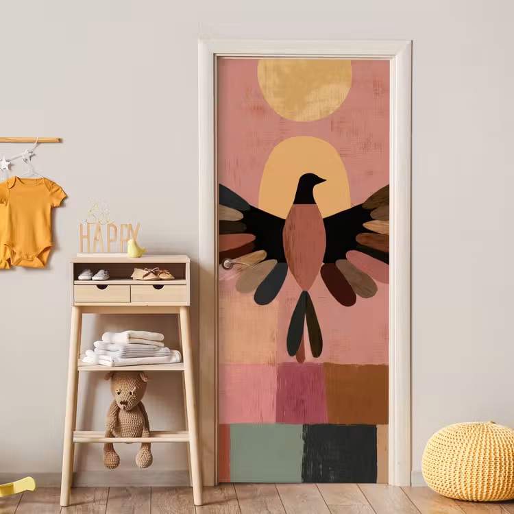 Deursticker - Illustratie - Vogel - Vlakken - Kleurrijk — 6