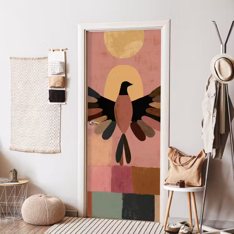 Deursticker - Illustratie - Vogel - Vlakken - Kleurrijk — 8