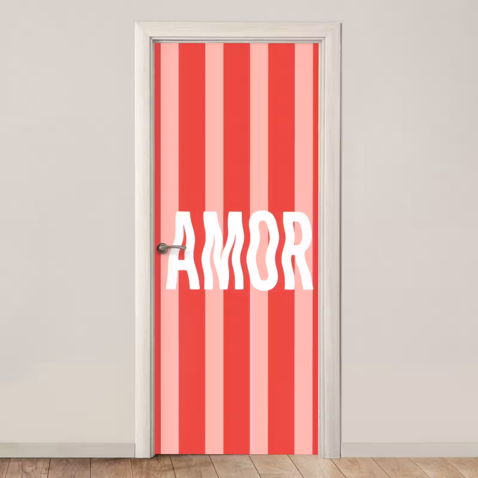 Deursticker - Amor - Strepen - Rood - Roze — 1