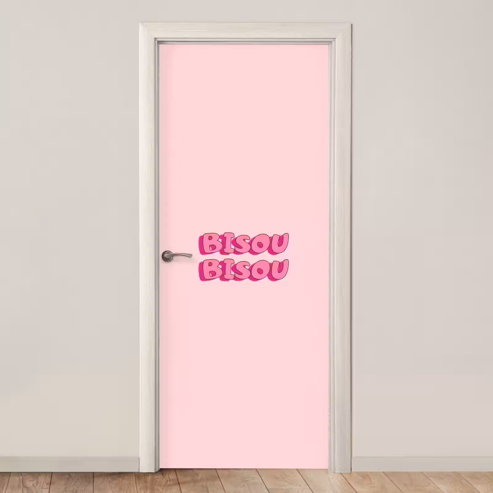 Deursticker - Bisou - Roze - Schaduw — 1