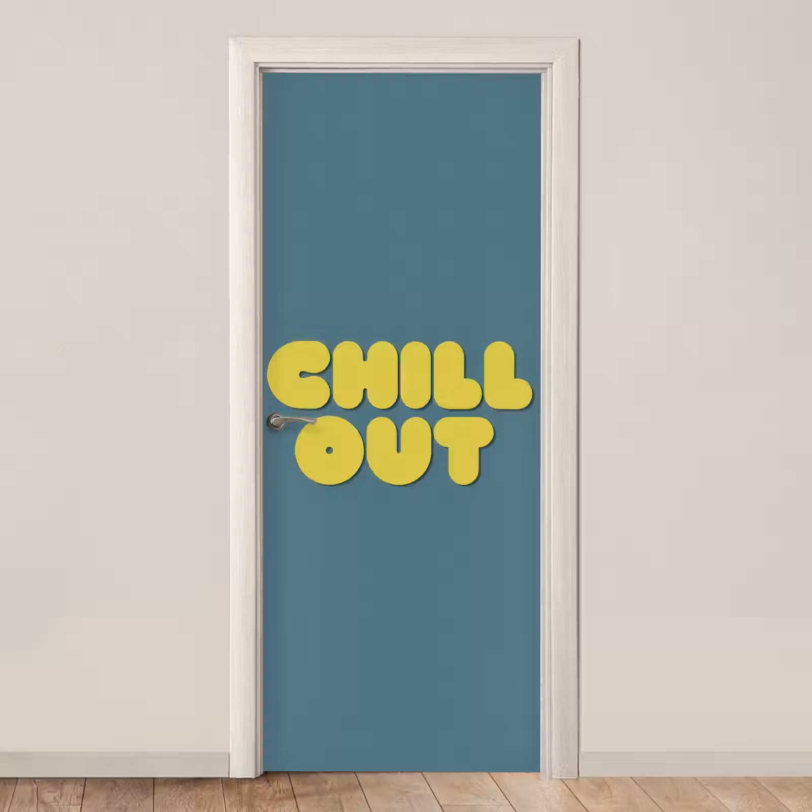 Deursticker - Chill out - Geel - Blauw — 1