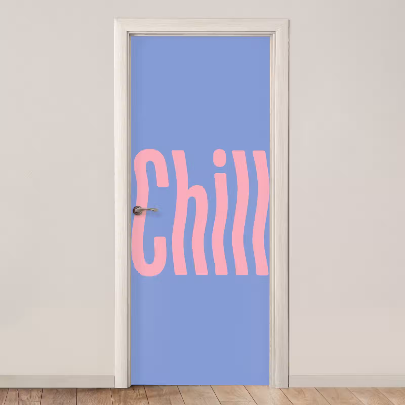Deursticker - Chill - Roze - Blauw - Golvend — 1