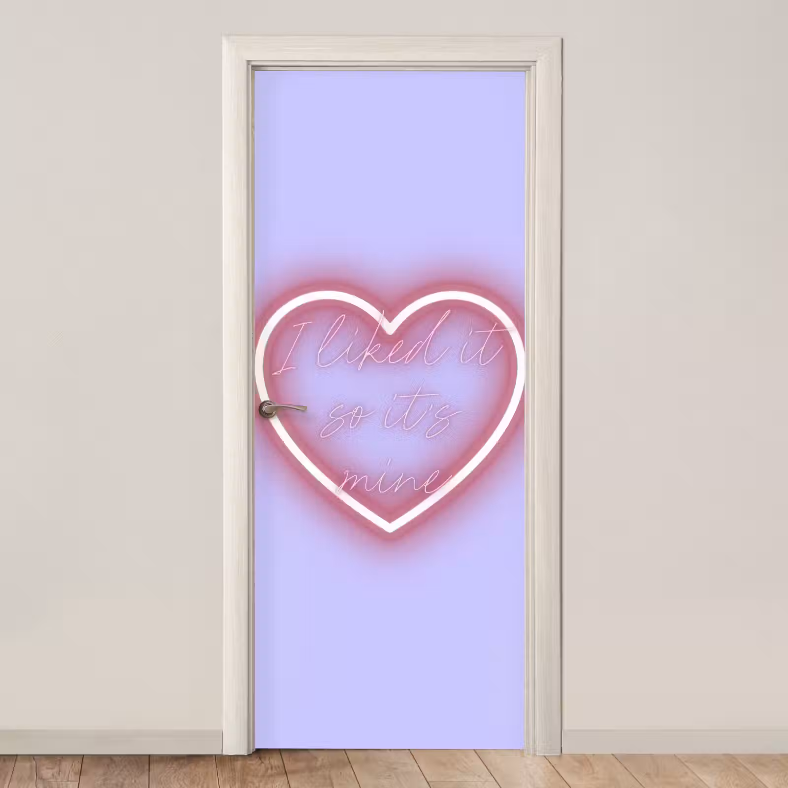 Deursticker - I liked it so it's mine - Neon hart - Paars — 1
