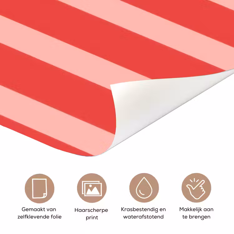 Deursticker - Amor - Strepen - Rood - Roze — 3
