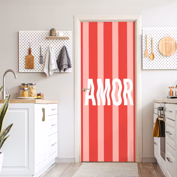 Deursticker - Amor - Strepen - Rood - Roze — 7