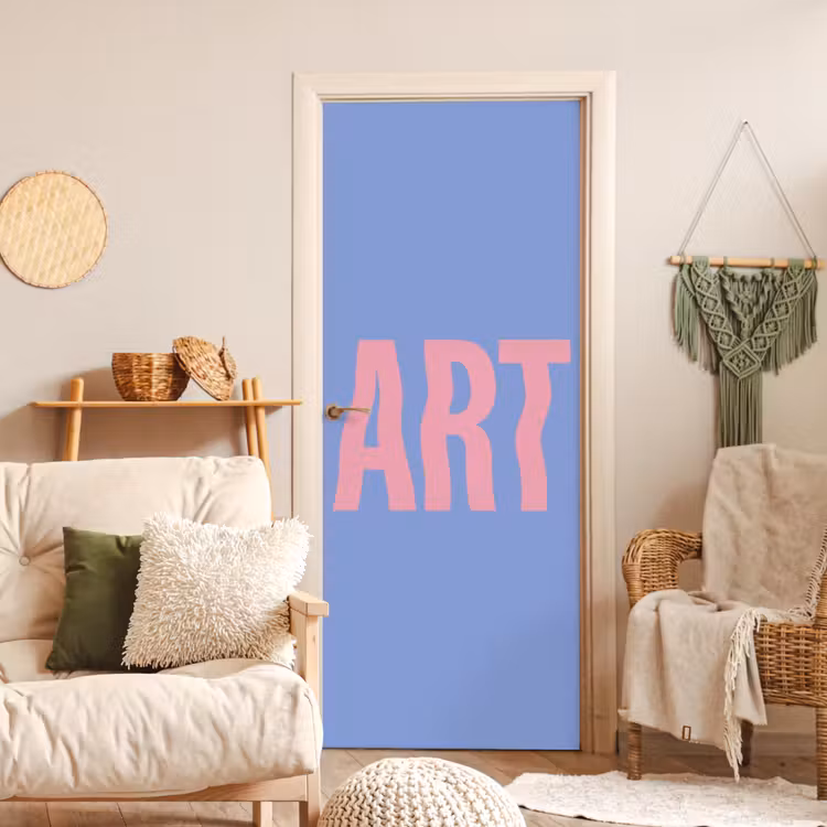 Deursticker - Art - Roze - Blauw — 4