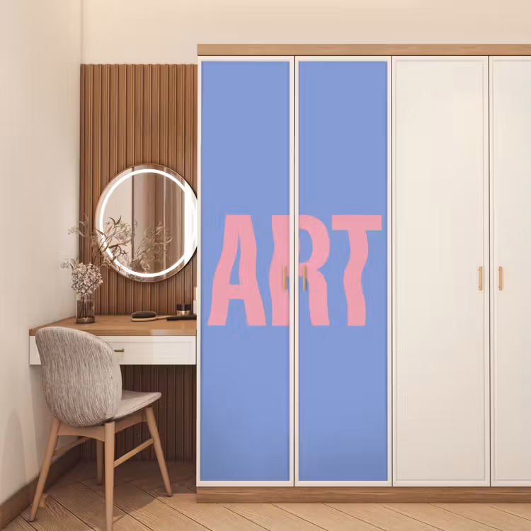 Deursticker - Art - Roze - Blauw — 5