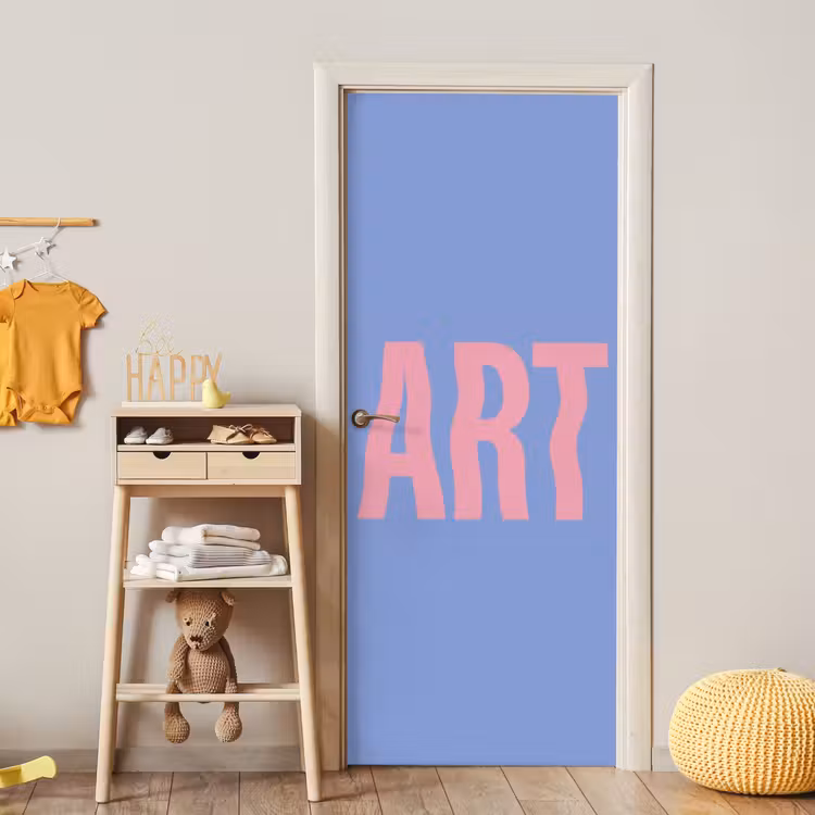 Deursticker - Art - Roze - Blauw — 6