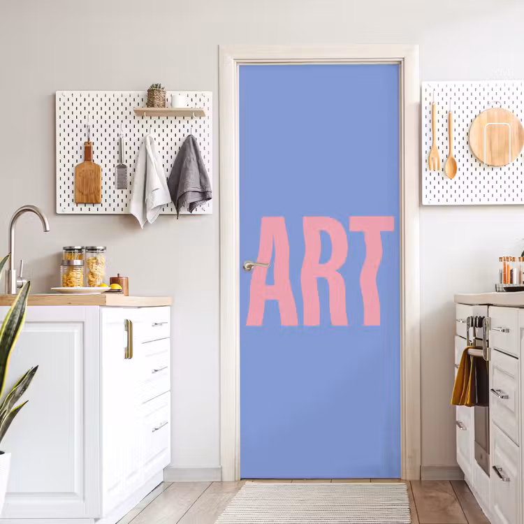 Deursticker - Art - Roze - Blauw — 7