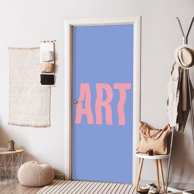 Deursticker - Art - Roze - Blauw — 8