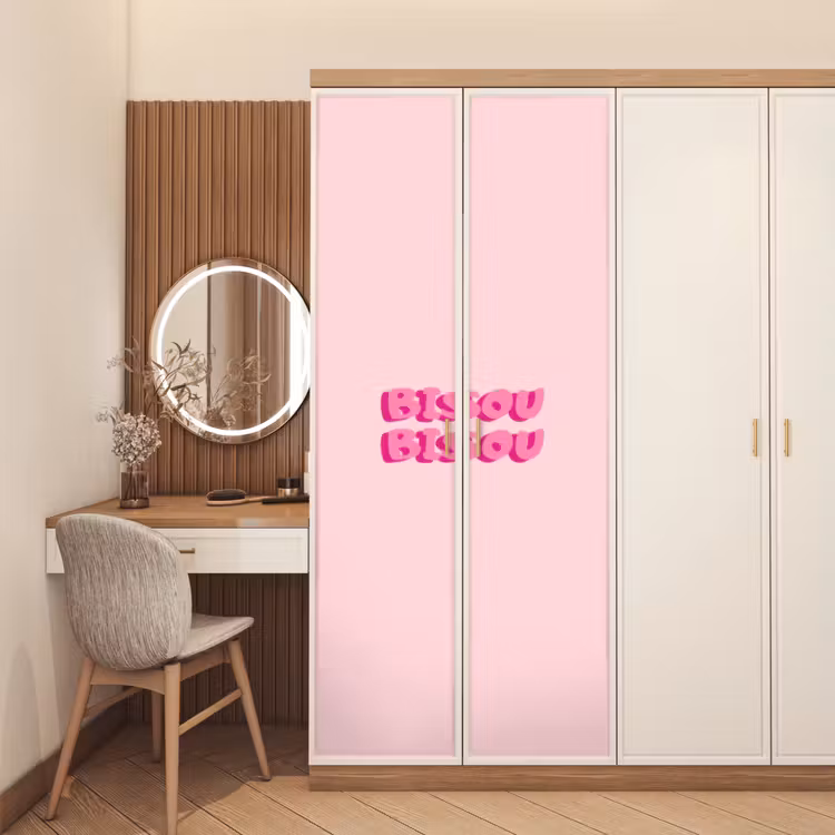Deursticker - Bisou - Roze - Dikke letters — 5