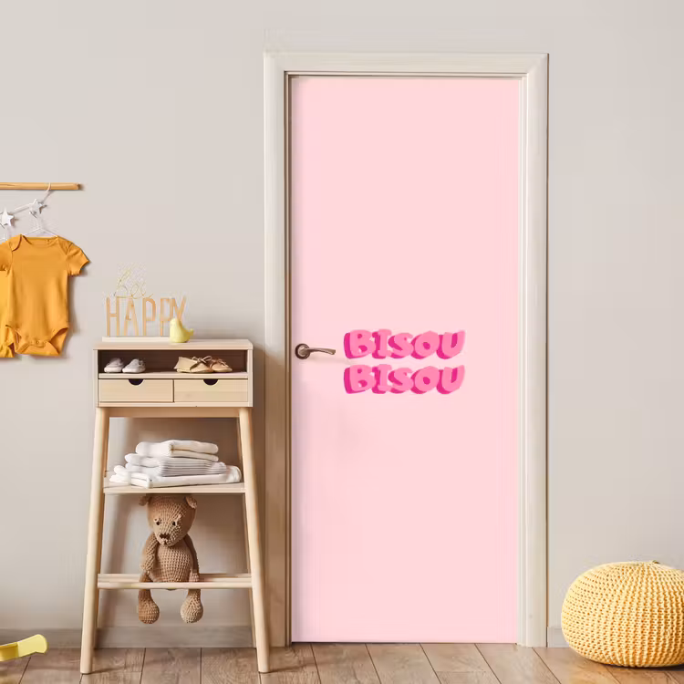 Deursticker - Bisou - Roze - Dikke letters — 6